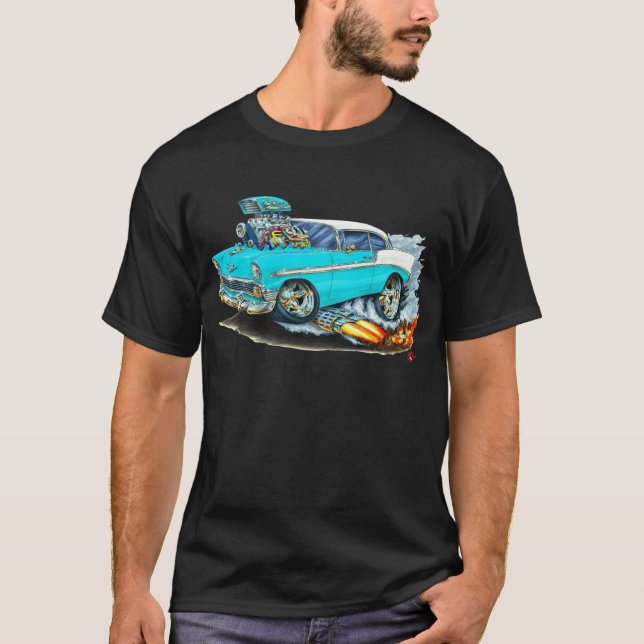 Camiseta Coche 1956 de la turquesa de Chevy 150-210 (Anverso)
