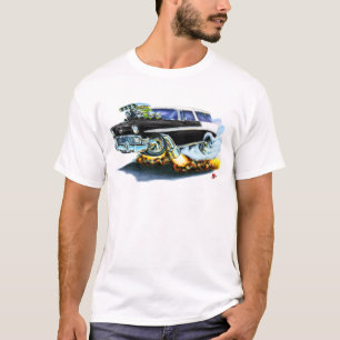 Camiseta Coche 1956 del negro del nómada de Chevy