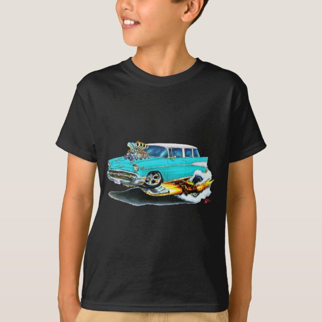 Camiseta Coche 1957 de la turquesa del nómada de Chevy (Anverso)
