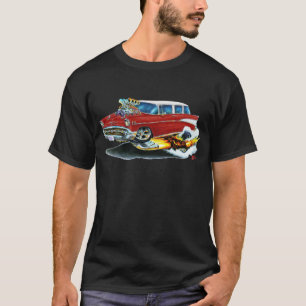Camiseta Coche 1957 del marrón del nómada de Chevy