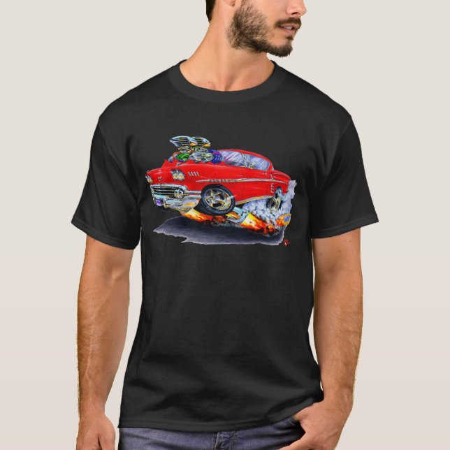 Camiseta Coche 1958 del rojo del impala (Anverso)
