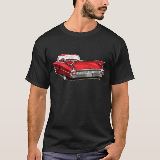 Camiseta Coche 1959 del rojo de Cadillac (Anverso)