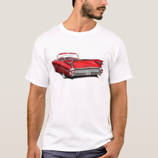Camiseta Coche 1959 del rojo de Cadillac (Anverso)