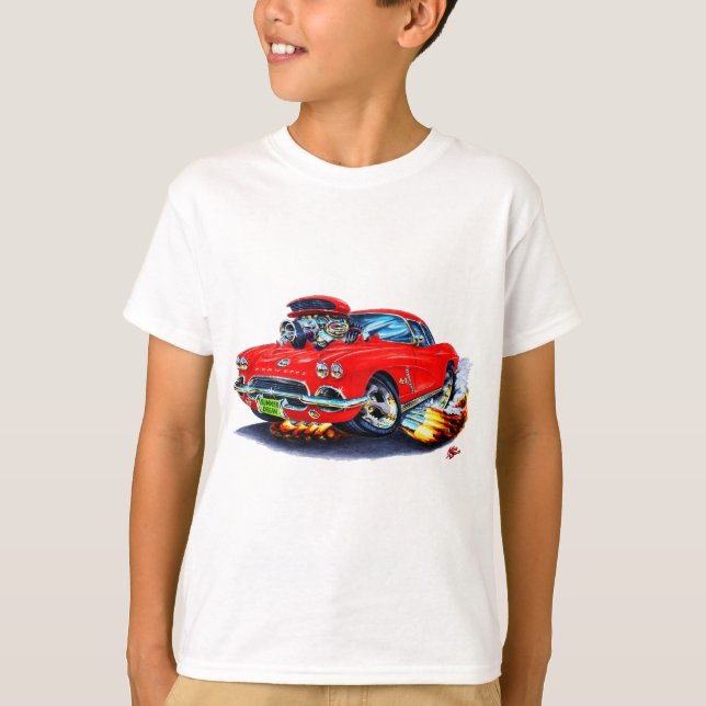 Camiseta Coche 1962 del rojo del Corvette (Anverso)