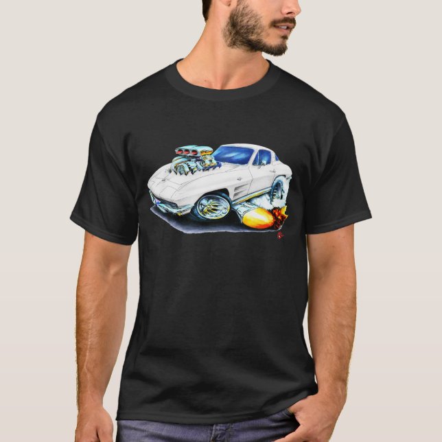 Camiseta Coche 1963-64 del blanco del Corvette (Anverso)