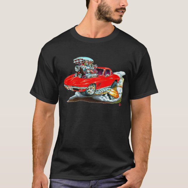 Camiseta Coche 1966-67 del rojo del Corvette (Anverso)