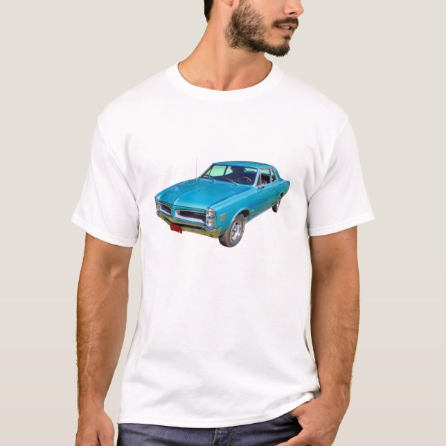 Camiseta Coche 1966 del músculo de Pontiac Le Mans del azul (Anverso)