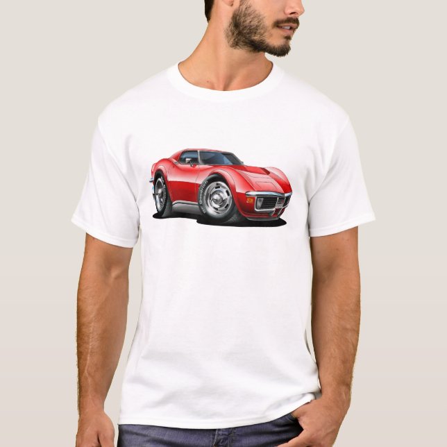 Camiseta Coche 1968-72 del rojo del Corvette (Anverso)