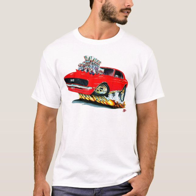 Camiseta Coche 1968 del rojo de Camaro (Anverso)
