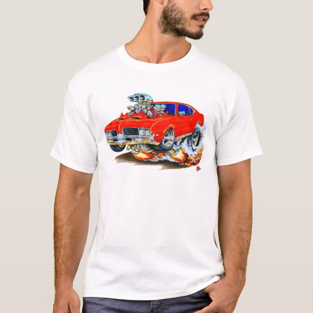 Camiseta Coche 1969 del rojo del machete de Olds (Anverso)