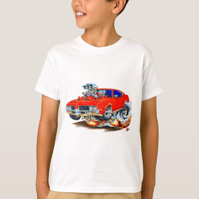Camiseta Coche 1969 del rojo del machete de Olds (Anverso)