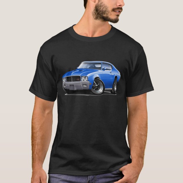 Camiseta Coche 1970-72 del azul de Buick GS (Anverso)