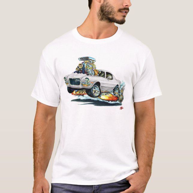 Camiseta Coche 1970-72 del blanco de Camaro (Anverso)