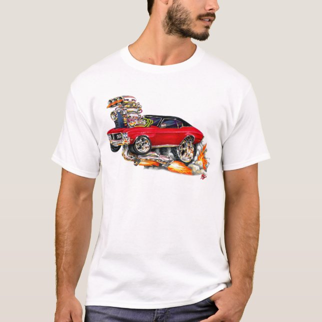 Camiseta Coche 1970-72 del rojo de Buick GS (Anverso)