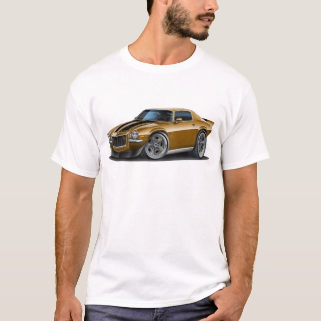 Camiseta Coche 1970-73 de Camaro Brn/negro (Anverso)