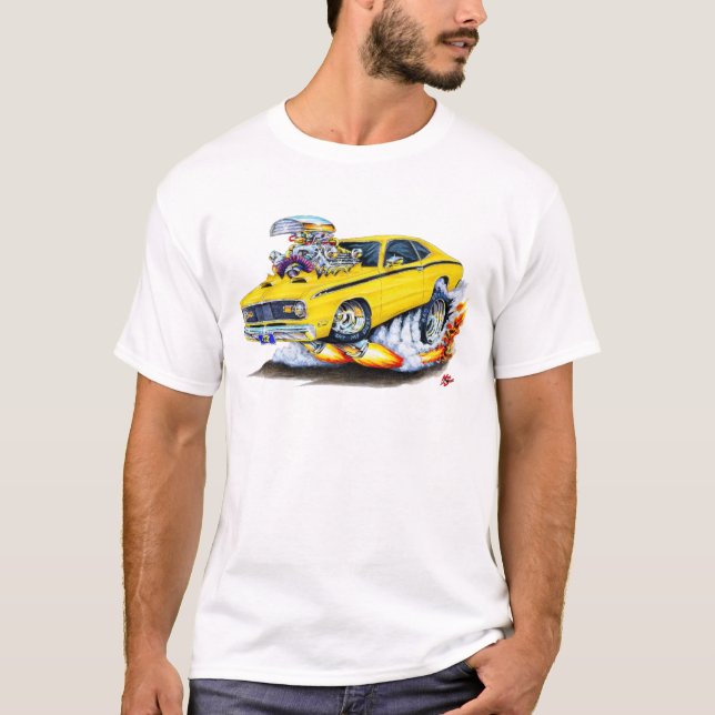 Camiseta Coche 1970-74 del amarillo del plumero de Plymouth (Anverso)