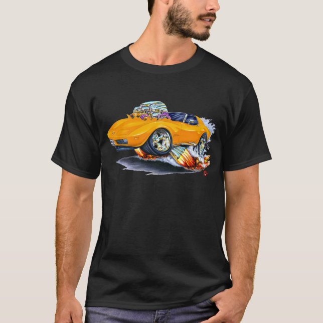 Camiseta Coche 1973-76 del naranja del Corvette (Anverso)