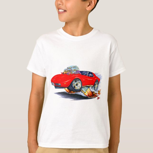 Camiseta Coche 1973-76 del rojo del Corvette (Anverso)