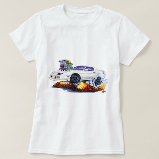 Camiseta Coche 1982-92 del blanco de Camaro (Diseño del anverso)