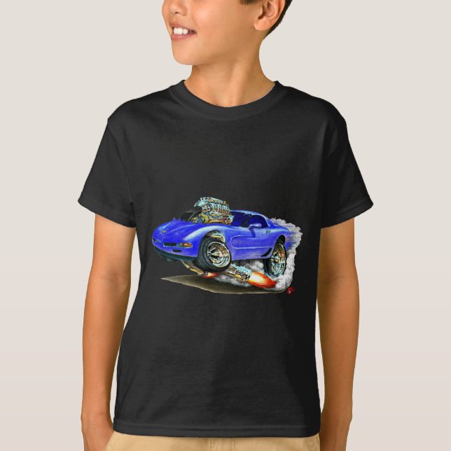 Camiseta Coche 1998-2004 del azul del Corvette (Anverso)