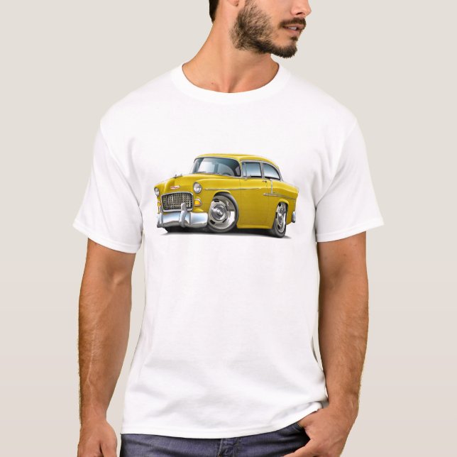 Camiseta Coche amarillo 1955 de Chevy Belair (Anverso)