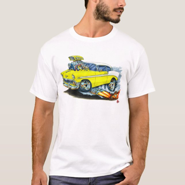 Camiseta Coche amarillo 1956 de Chevy 150-210 (Anverso)
