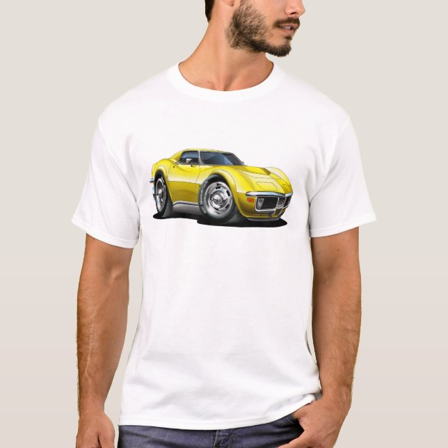 Camiseta Coche amarillo 1968-72 del Corvette (Anverso)
