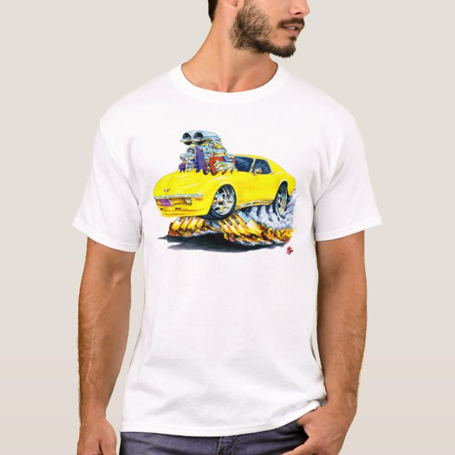 Camiseta Coche amarillo 1968-72 del Corvette (Anverso)