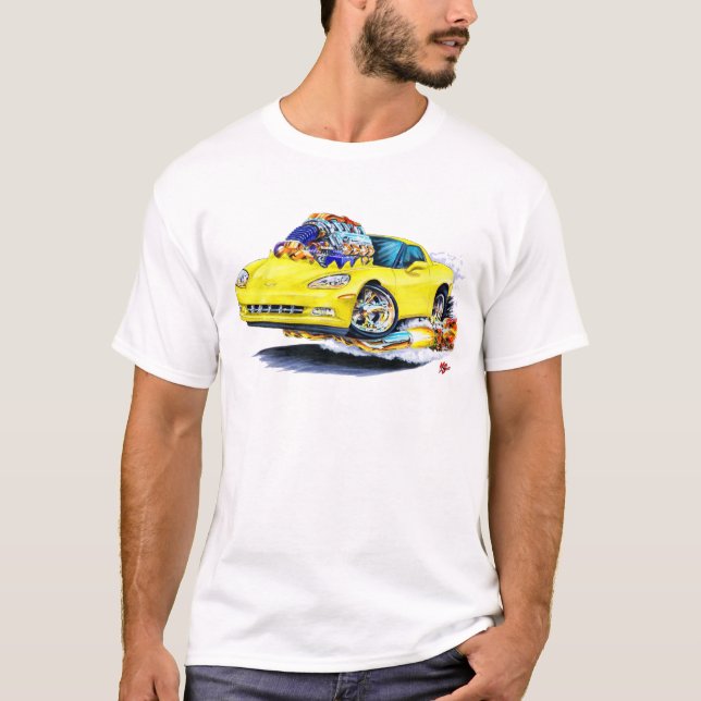 Camiseta Coche amarillo 2005-10 del Corvette (Anverso)
