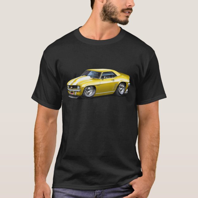 Camiseta Coche Amarillo-Blanco 1969 de Camaro SS (Anverso)