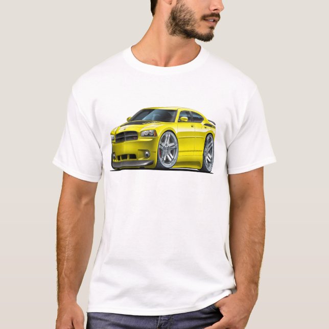 Camiseta Coche amarillo de Daytona del cargador de Dodge (Anverso)
