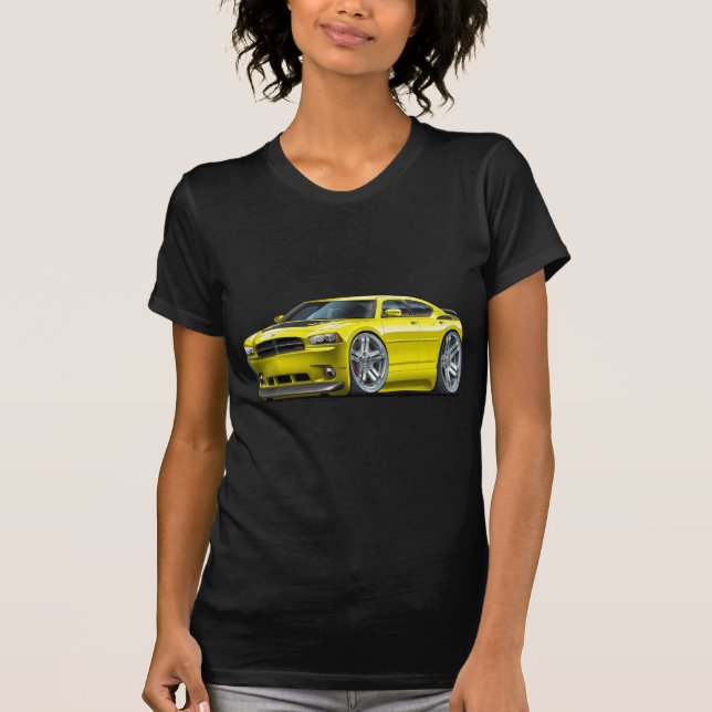 Camiseta Coche amarillo de Daytona del cargador de Dodge (Anverso)