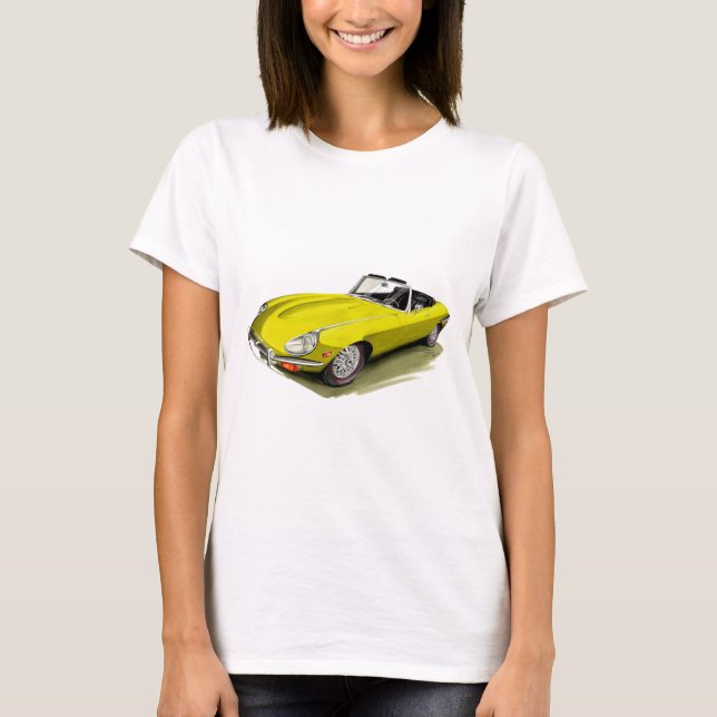 Camiseta Coche amarillo de Jaguar XKE (Anverso)
