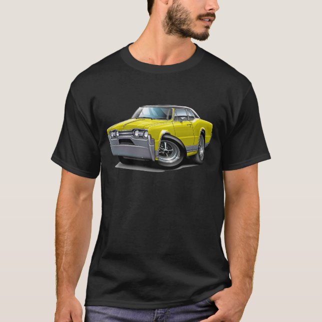 Camiseta Coche Amarillo-Negro 1967 del machete de Olds (Anverso)