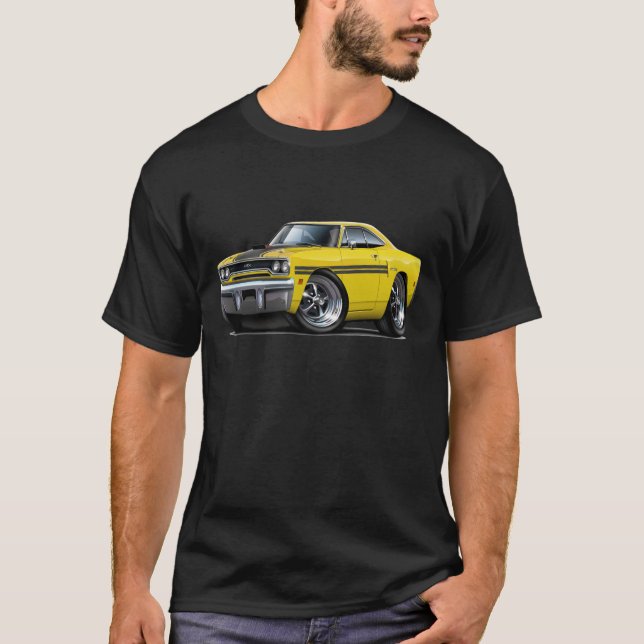 Camiseta Coche Amarillo-Negro 1970 de Plymouth GTX (Anverso)