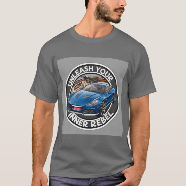 Camiseta Coche Antiguo Azul (Anverso)
