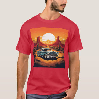 Camiseta Coche antiguo en la puesta de sol del desierto ami