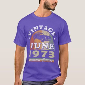 Camiseta Coche antiguo junio 1973 Año de nacimiento regalo 