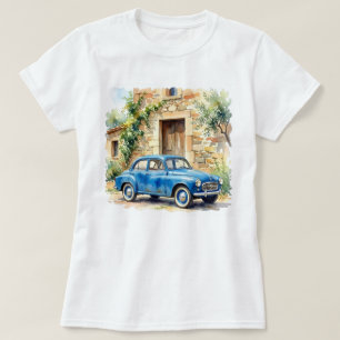 Camiseta Coche Antiguo junto a una Cabaña de Piedra
