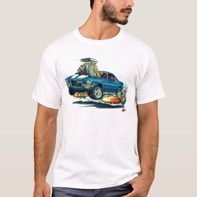 Camiseta Coche Azul-Blanco 1970-72 de Camaro (Anverso)