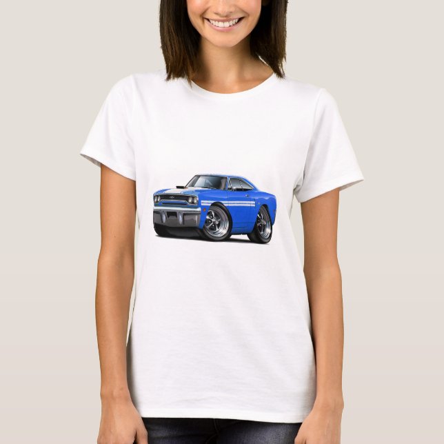 Camiseta Coche Azul-Blanco 1970 de Plymouth GTX (Anverso)