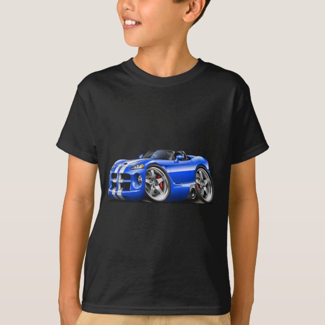 Camiseta Coche Azul-Blanco del automóvil descubierto de la (Anverso)