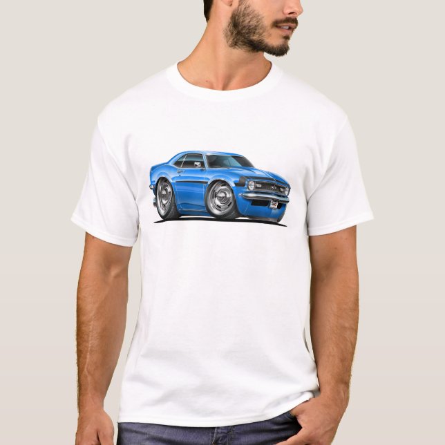 Camiseta Coche Azul-Negro 1968 de Camaro (Anverso)
