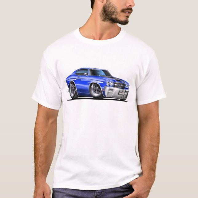 Camiseta Coche Azul-Negro 1970 de Chevelle (Anverso)