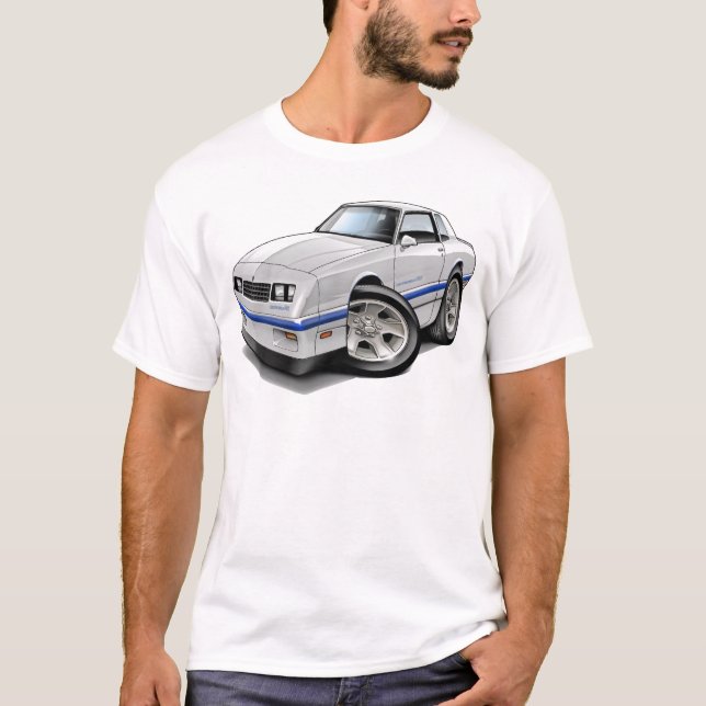 Camiseta Coche Blanco-Azul 1983-88 de Monte Carlo (Anverso)