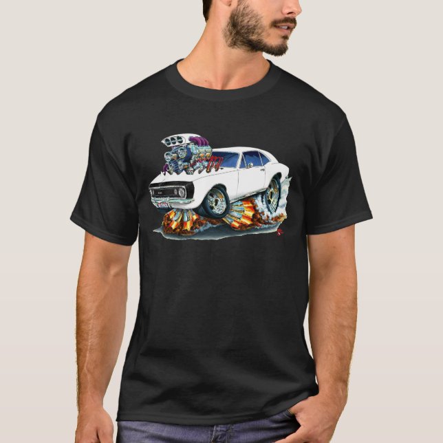 Camiseta Coche Blanco-Negro 1967 de Camaro SS (Anverso)
