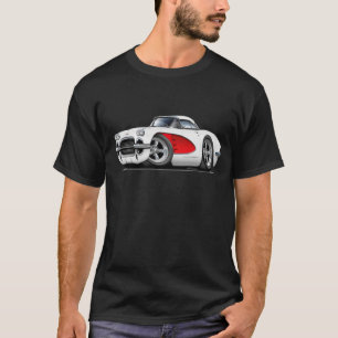 Camiseta Coche Blanco-Rojo 1961 del Corvette