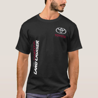Camiseta coche blanco y negro del toyato del crucero de la