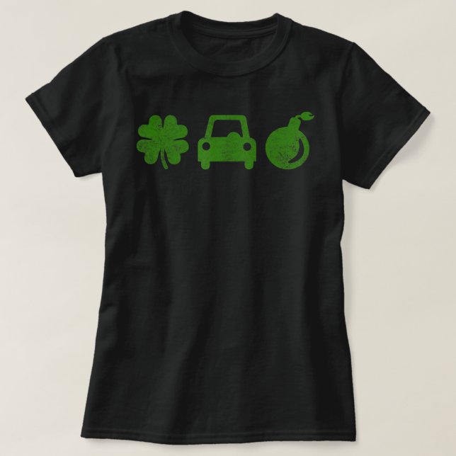 Camiseta Coche bomba irlandés St Patricks Day Alcohol Pub C (Diseño del anverso)