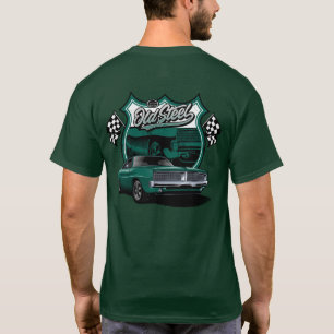 Camiseta Coche Clásico Antiguo Patrón de Carrera de Acero